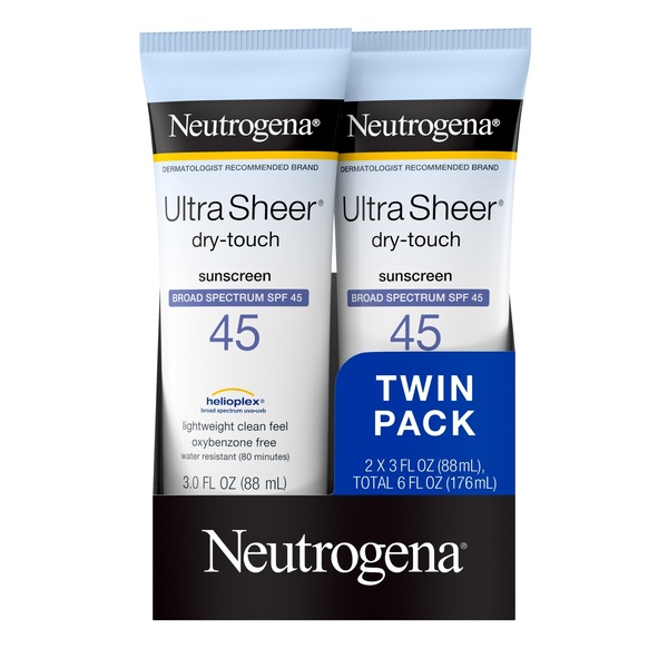 Neutrogena Ultra Sheer DRY-TOUCH SPF45 Twinpack, 6 OZ