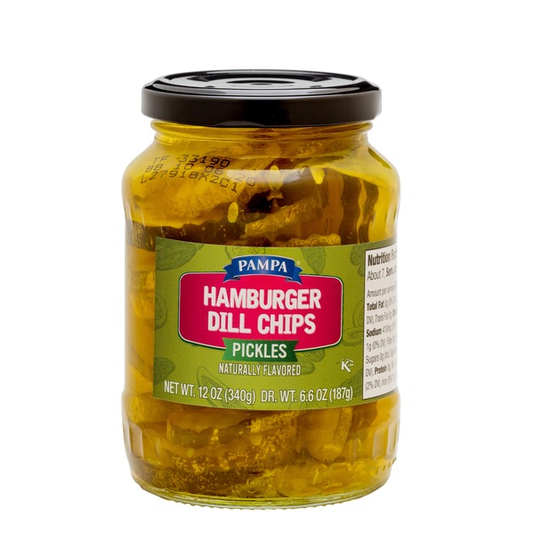 Pampa Hamburger Dill Chips Pickles, 12 OZ