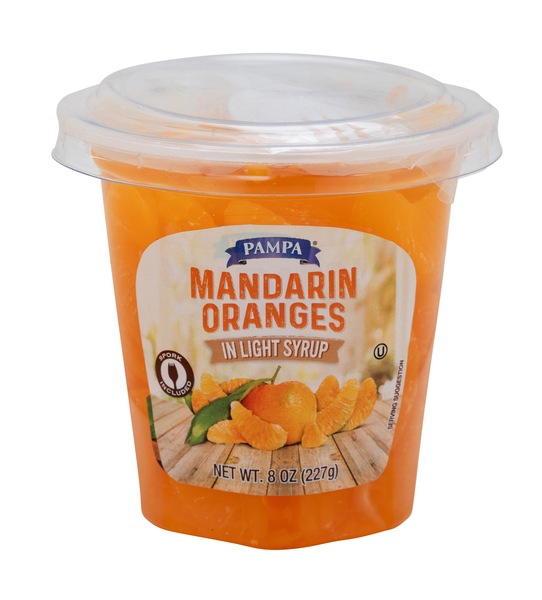 Pampa Mandarin Oranges in Light Syrup Fruit Cup, 8 OZ