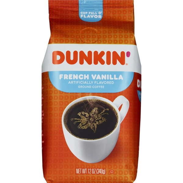 Dunkin Donuts Ground Coffee, French Vanilla, 12 oz