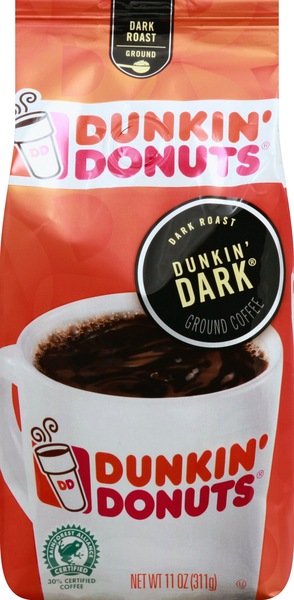 Dunkin' Donuts Ground Coffee,  Dark Roast, 11 oz