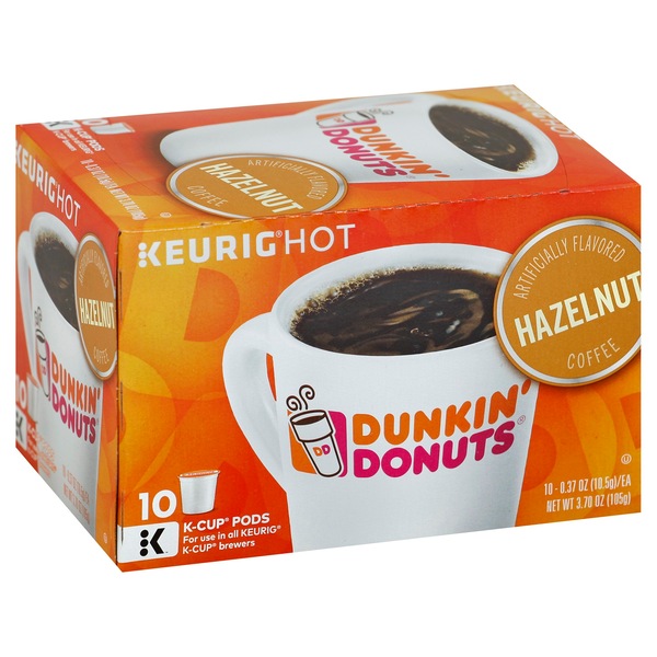 Dunkin` Donuts Hazelnut Coffee K-Cup Pods, 10 ct