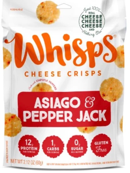 Whisps Cheese Crisps Asiago & Pepper Jack, 2.12 oz