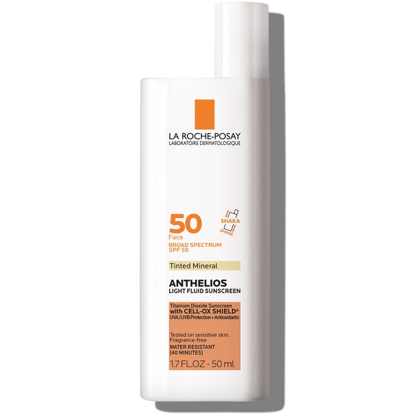 La Roche-Posay Anthelios Ultra-Light Fluid Mineral Tinted Face Sunscreen with APF 50 and Titanium Dioxide, 1.7 OZ