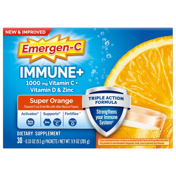 Emergen-C Immune+ 1000mg Vitamin C Powder, 30 CT
