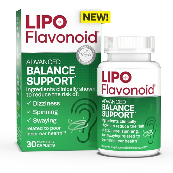 Lipo-Flavonoid Advanced Balance Support Caplets for Vertigo Symptoms, 30 CT