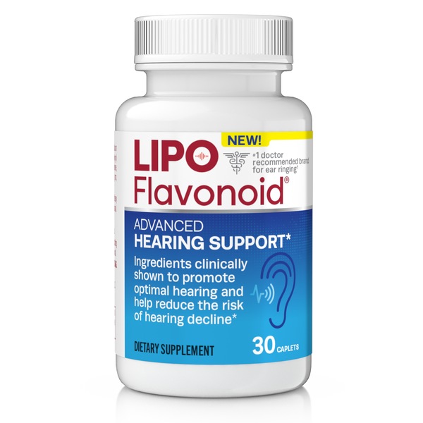 Lipo-Flavonoid Advanced Hearing Support Caplets for Hearing Decline, 30 CT