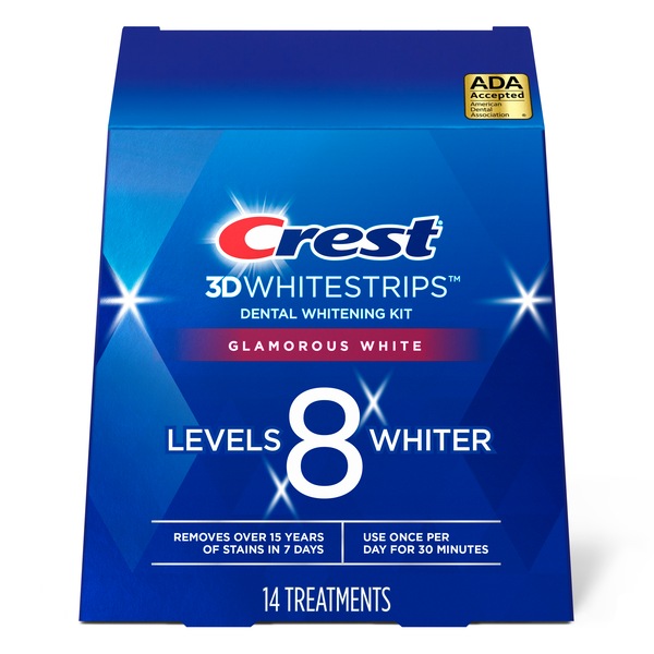 Crest 3D Whitestrips Dental Whitening Kit, Glamorous White, 14 Treatments