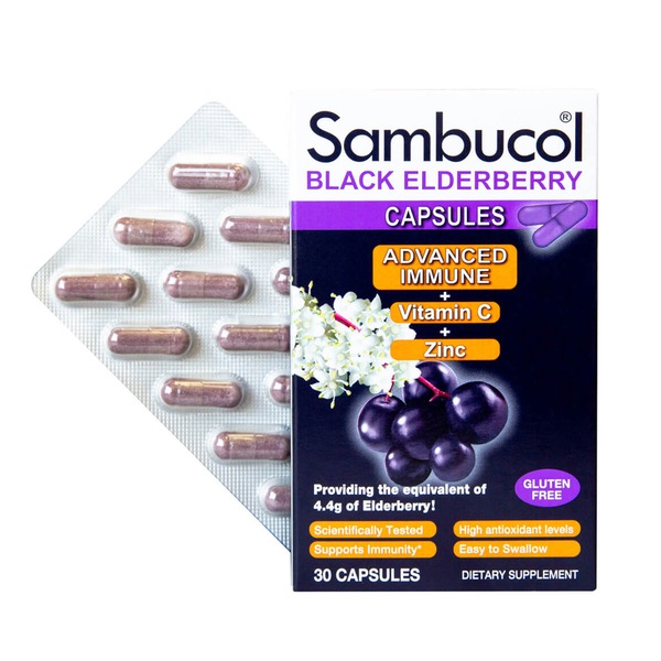 Sambucol Black Elderberry Advanced Immune Capsules, 30 CT