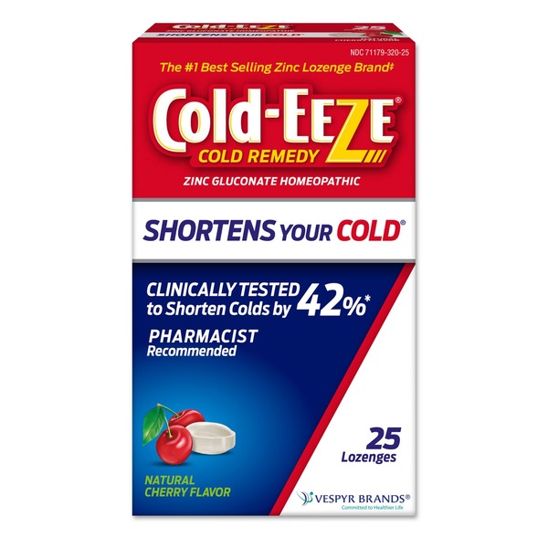 Cold-EEZE Homeopathic Zinc Lozenges, Natural Cherry, 25 CT