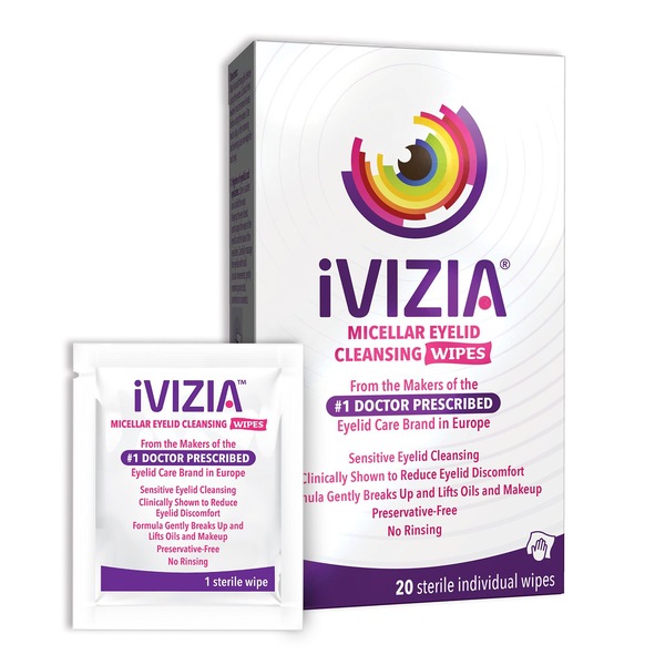 iVIZIA Eyelid Cleansing Wipes for Sensitive Eyelid Cleansing, 20 CT