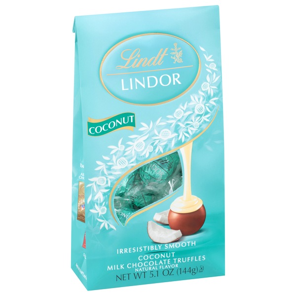 Lindt Lindor Coconut Milk Chocolate Candy Truffles, Melting Truffle Center, 5.1 oz