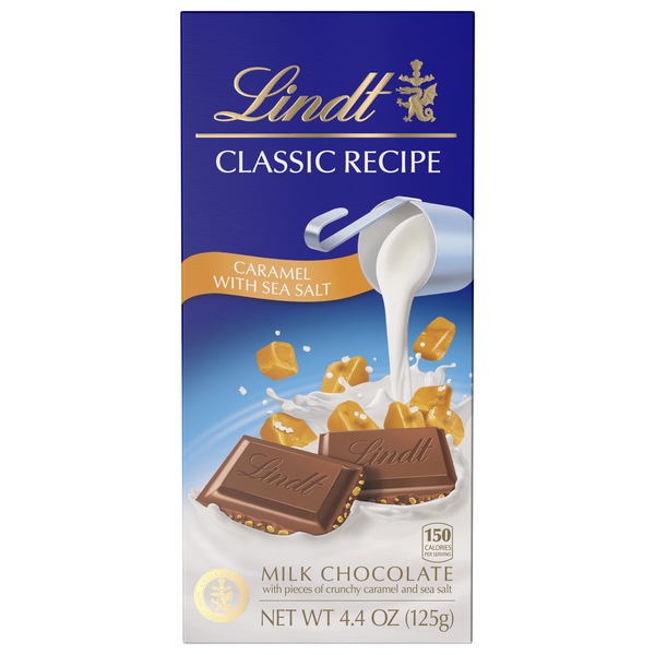 Lindt Classic Recipe Caramel with Sea Salt Milk Chocolate Candy Bar, 4.4 oz