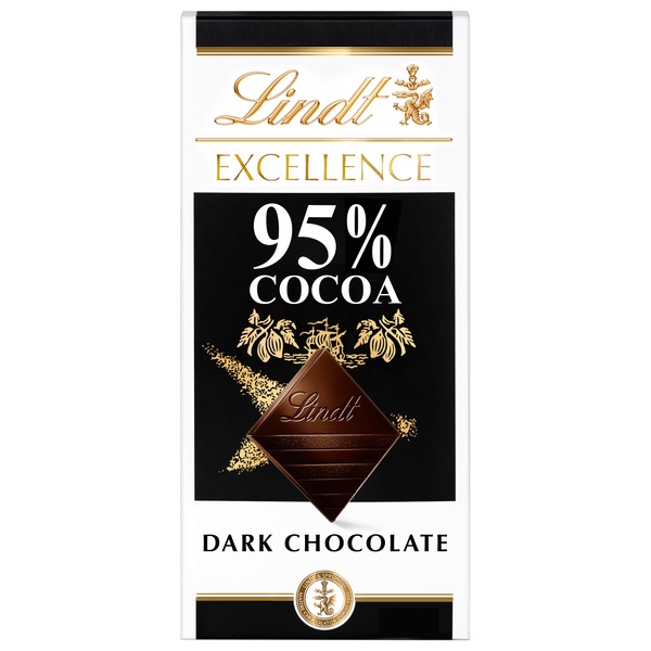 Lindt EXCELLENCE 95% Cocoa Dark Chocolate Candy Bar, Dark Chocolate Candy, 2.8 oz. Bar