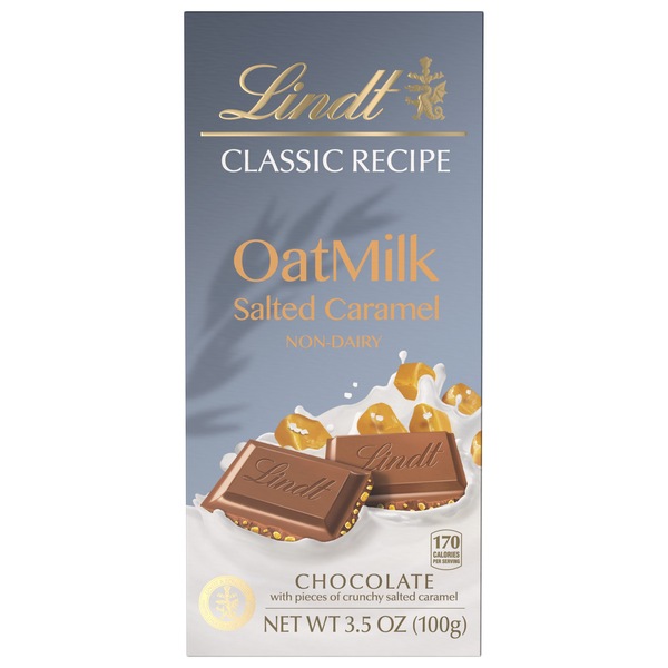 Lindt Classic Recipe OatMilk Salted Caramel Chocolate Candy Bar, 3.5 oz