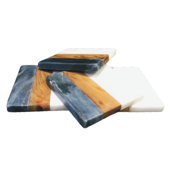 Young's Wood Marble Coaster, 4 ct