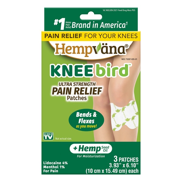 Hempvana Kneebird Ultra Strength Pain Relief Patches, 3 CT