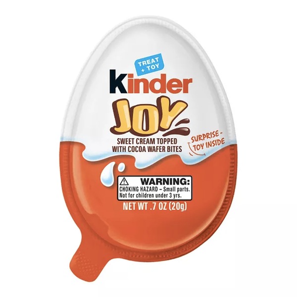 Kinder Joy Treat & Toy Sweet Cream Topped with Cocoa Wafer Bites, 1 ct, 0.7 oz