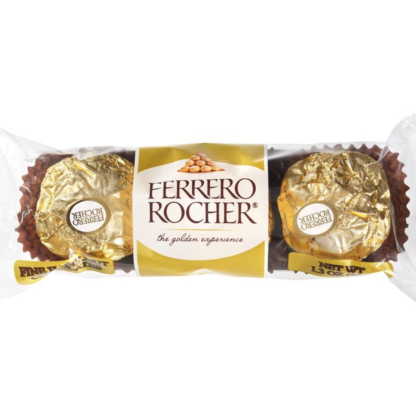 Ferrero Rocher Hazelnut Chocolate Candy, 3 ct, 1.3 oz