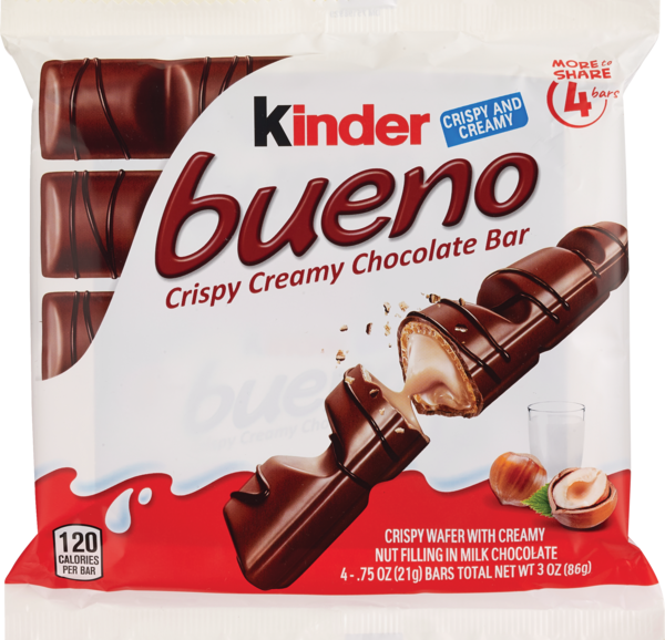 Kinder Bueno Crispy Cream Chocolate Bar, 4 ct, 3 oz