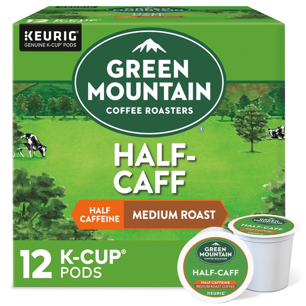 Green Mountain Coffee Roasters K-Cups, Half-Caff Medium Roast, 12 ct