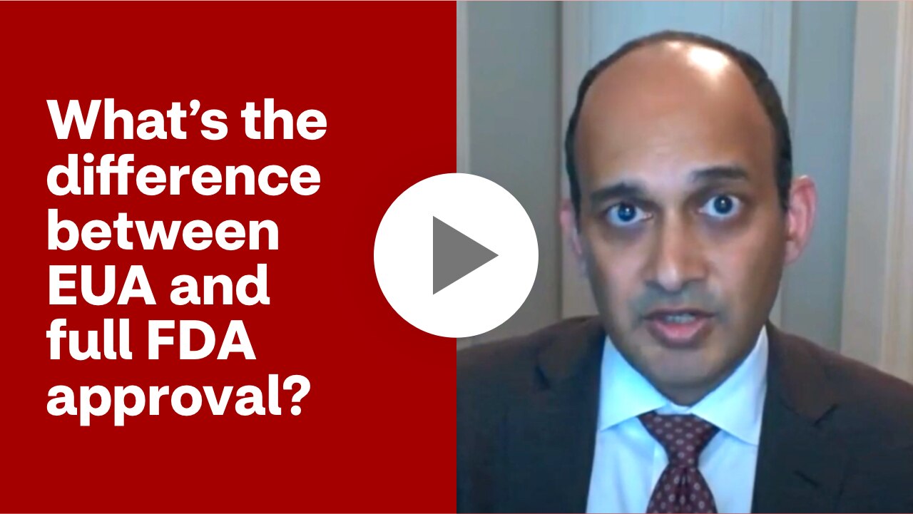 What is the difference between EUA and full FDA approval?