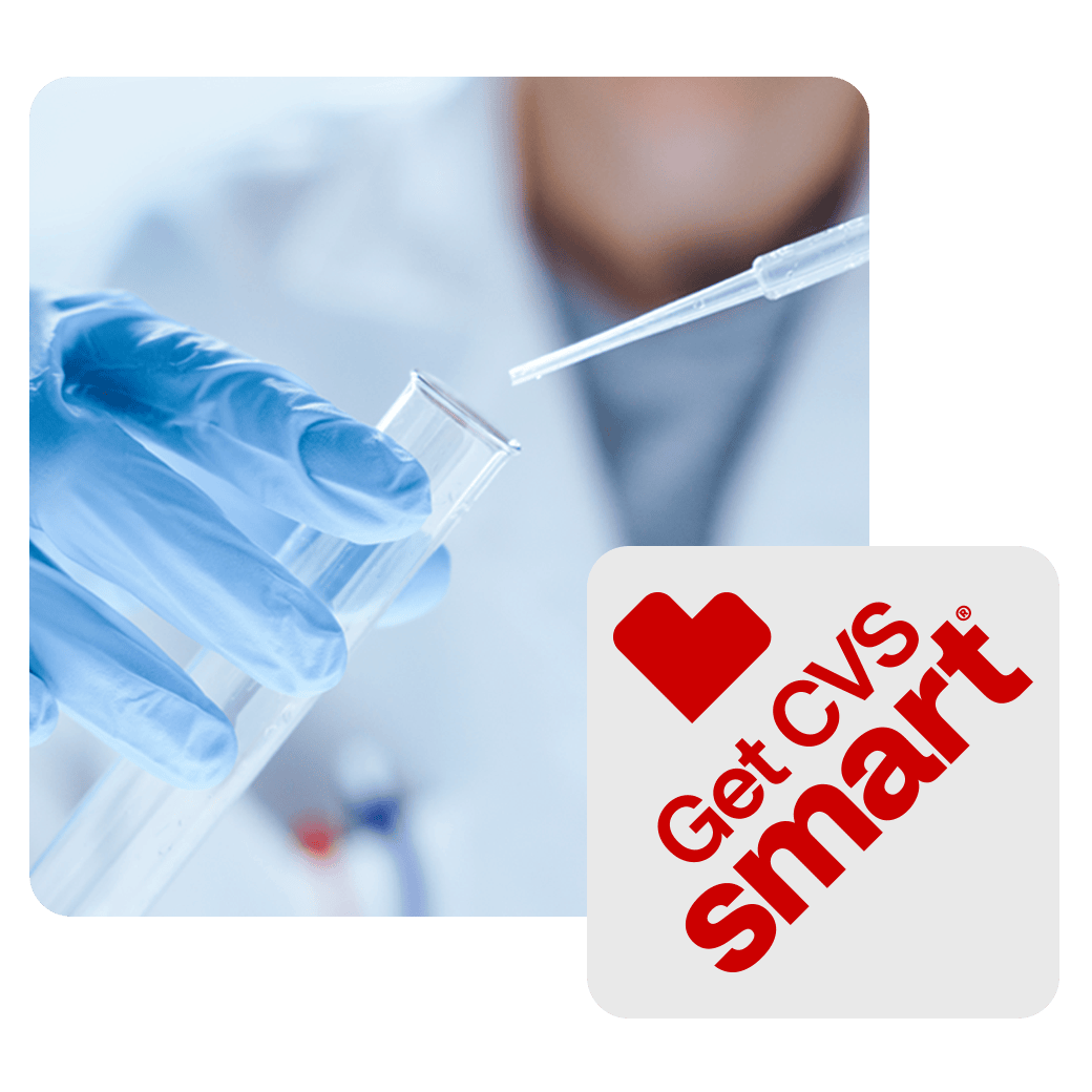 Get CVS smart, a technician using a pipette to transfer material into a vial.