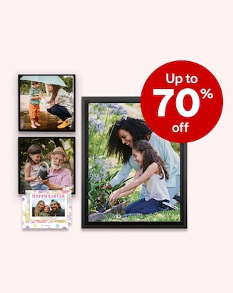 Wall tiles, a framed print and an Easter postcard.