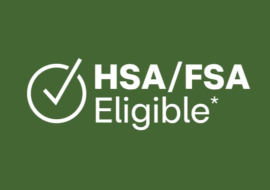 The logo for health savings account (H S A) and flexible spending account (F S A) eligible items. Se aplican restricciones.