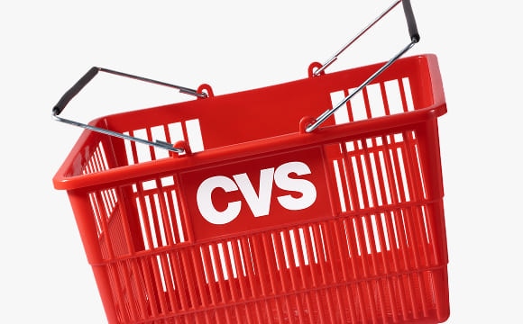 An empty CVS shopping basket.