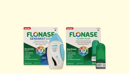 Flonase Sensimist and Flonase allergy relief spray.
