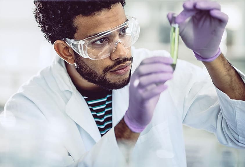 A person doing laboratory tests